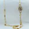 Collana lunga multifilo in argento con perle peridoto quarzo e ceramica dipinta a mano oro24k